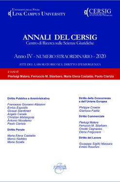 ANNALI DEL CERSIG - Centro di Ricerca sulle Scienze Giuridiche. Anno IV - Numero Straordinario - 2020